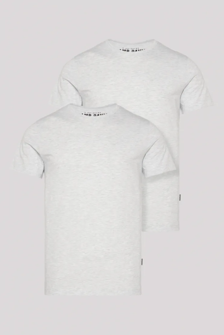 CAMP DAVID & SOCCX Basic T-Shirt Rundhals 2er-Pack grey melange greymelange Cheap
