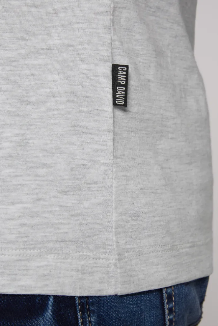 CAMP DAVID & SOCCX Basic T-Shirt V-Neck 2er-Pack grey melange greymelange Outlet