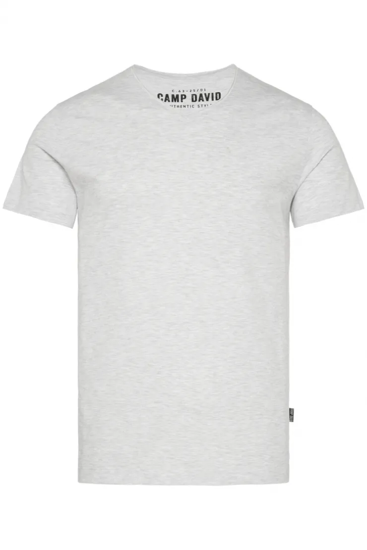 CAMP DAVID & SOCCX Basic T-Shirt V-Neck 2er-Pack grey melange greymelange Outlet