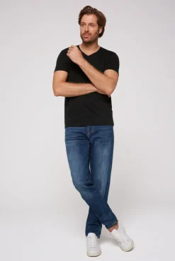 CAMP DAVID & SOCCX Basic T-Shirt V-Neck 2er-Pack black Cheap