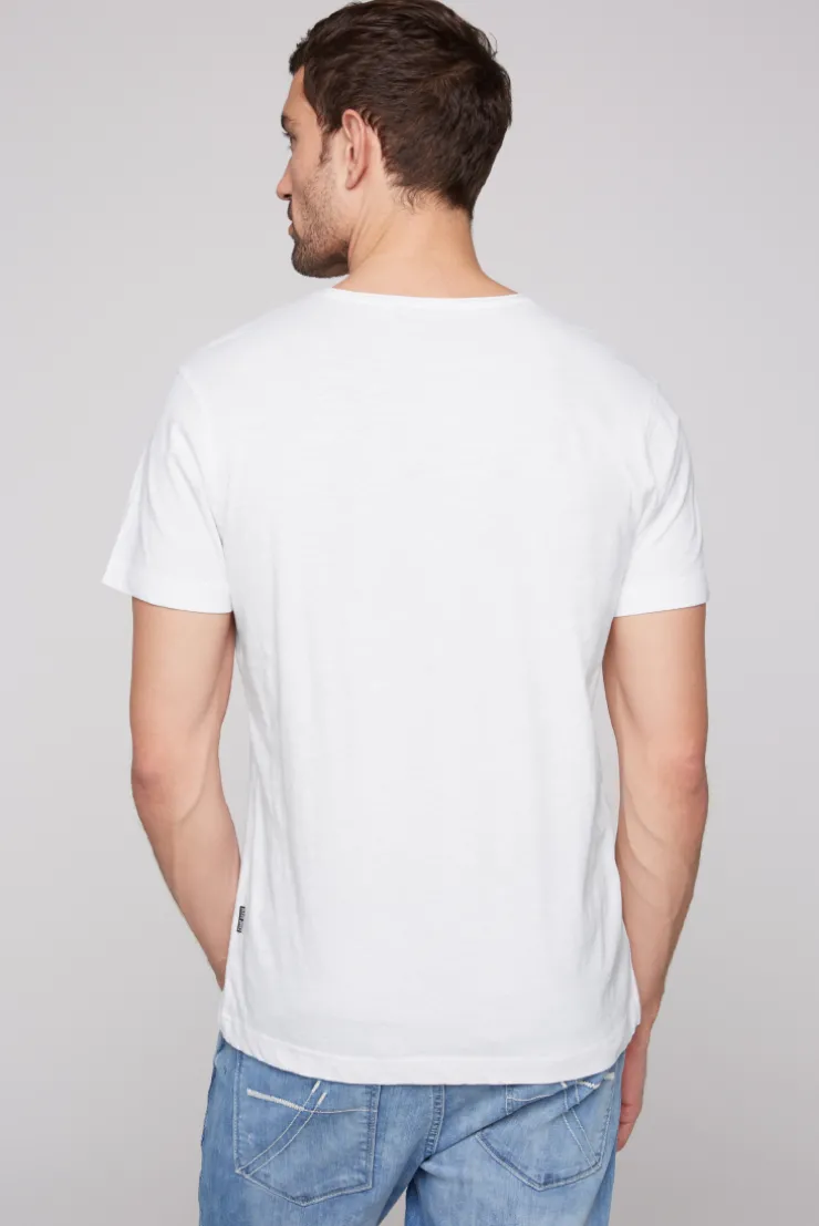 CAMP DAVID & SOCCX Basic T-Shirt V-Neck mit Used-Kante opticwhite Online
