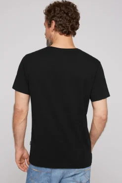 CAMP DAVID & SOCCX Basic T-Shirt V-Neck mit Used-Kante black New