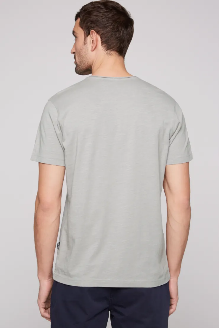 CAMP DAVID & SOCCX Basic T-Shirt V-Neck mit Used-Kante polo grey pologrey Best