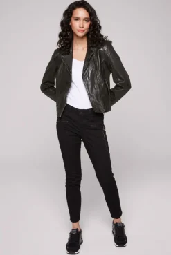 CAMP DAVID & SOCCX Bikerjacke aus Leder im Vintage Look black Online