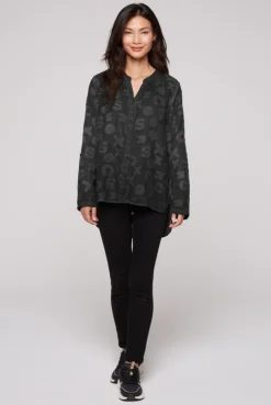 CAMP DAVID & SOCCX Bluse Oil Dyed mit Intarsia-Muster black Shop