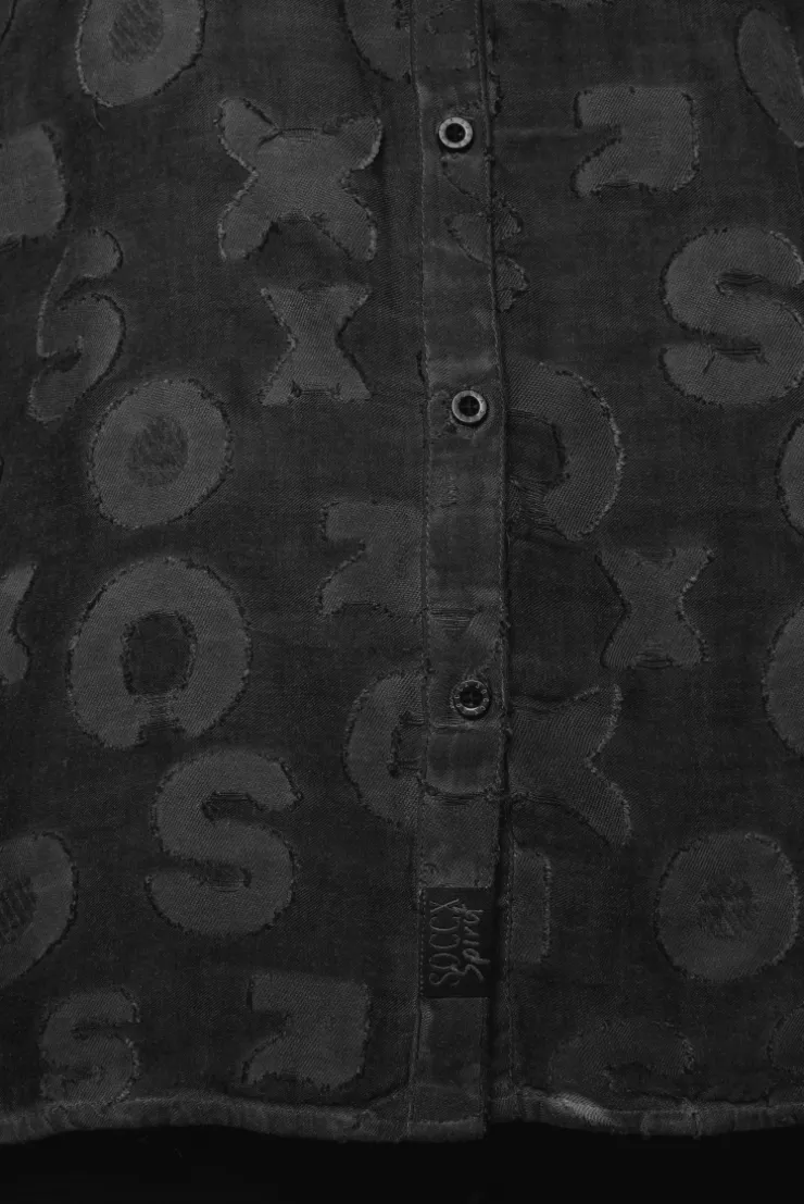 CAMP DAVID & SOCCX Bluse Oil Dyed mit Intarsia-Muster black Shop