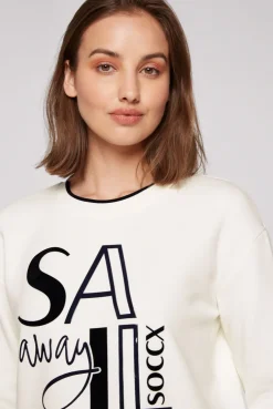 CAMP DAVID & SOCCX Bonded Sweatshirt mit Glossy-Print ivory Outlet