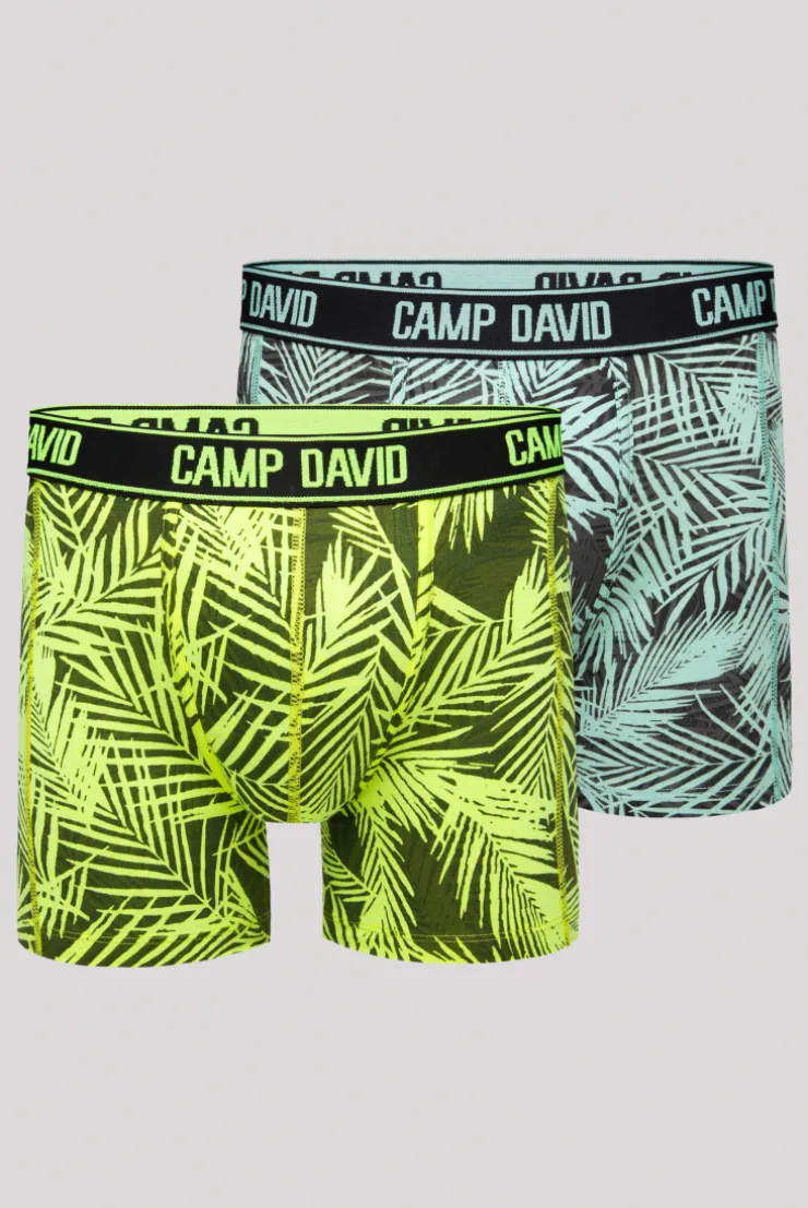CAMP DAVID & SOCCX Boxershorts mit All Over Print, 2er-Pack aqua / neon lime Sale