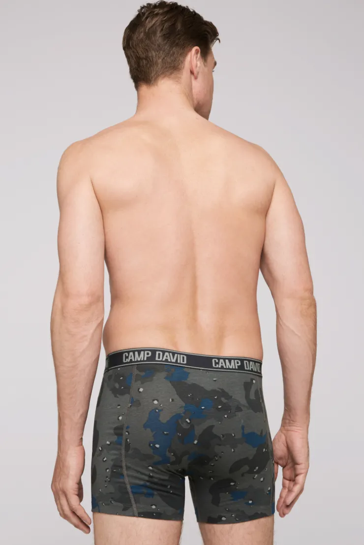 CAMP DAVID & SOCCX Boxershorts mit All Over Print, 2er-Pack light blue / anthra Sale