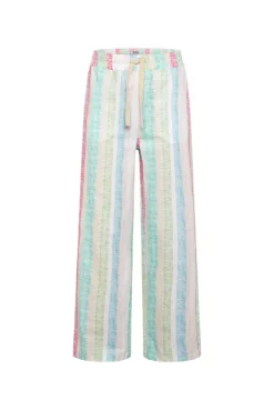 CAMP DAVID & SOCCX Bunt gestreifte Leinenhose multi color multicolor Sale
