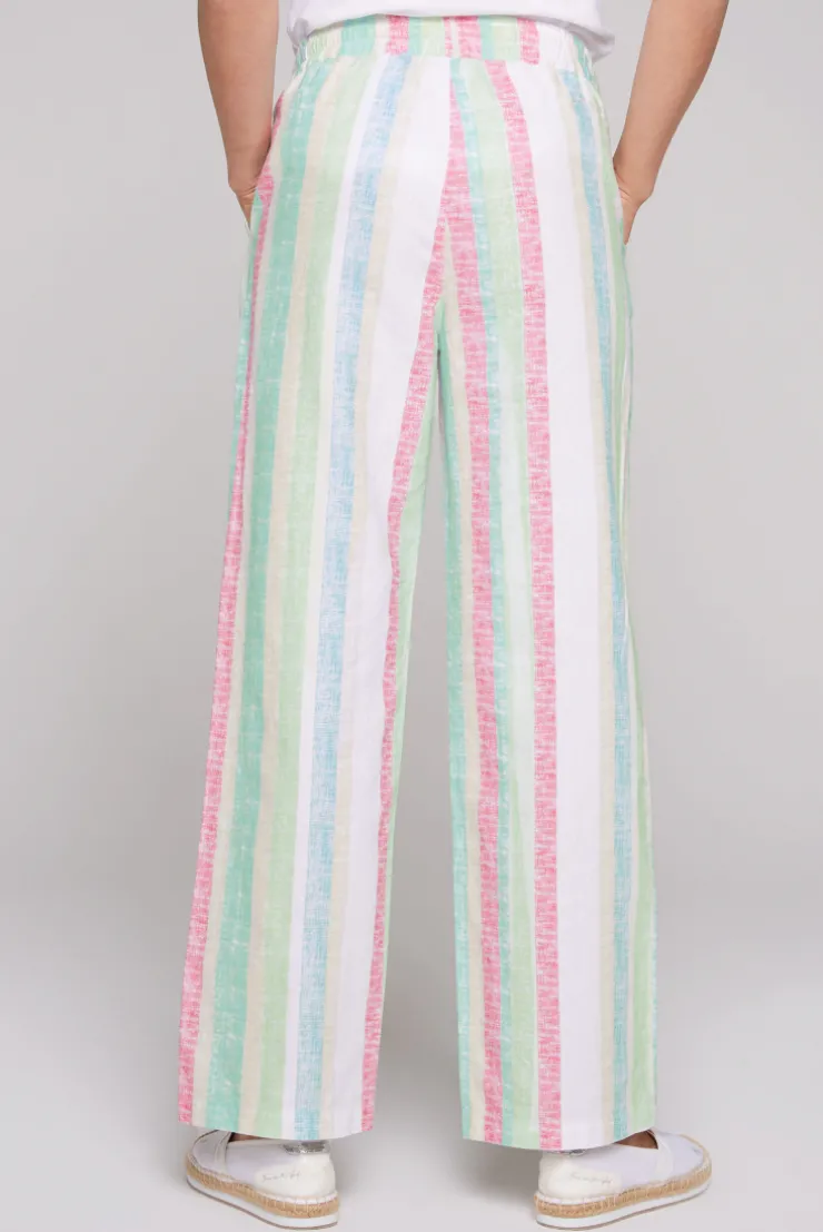 CAMP DAVID & SOCCX Bunt gestreifte Leinenhose multi color multicolor Sale