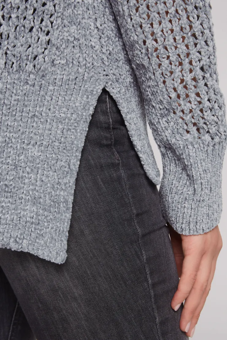 CAMP DAVID & SOCCX Chenille-Cardigan mit Strickmuster cold grey coldgrey Cheap