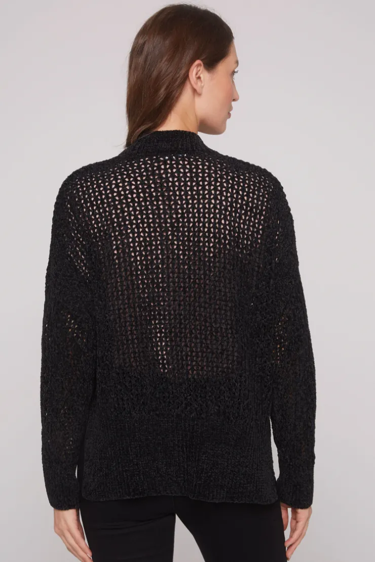 CAMP DAVID & SOCCX Chenille-Cardigan mit Strickmuster black Shop