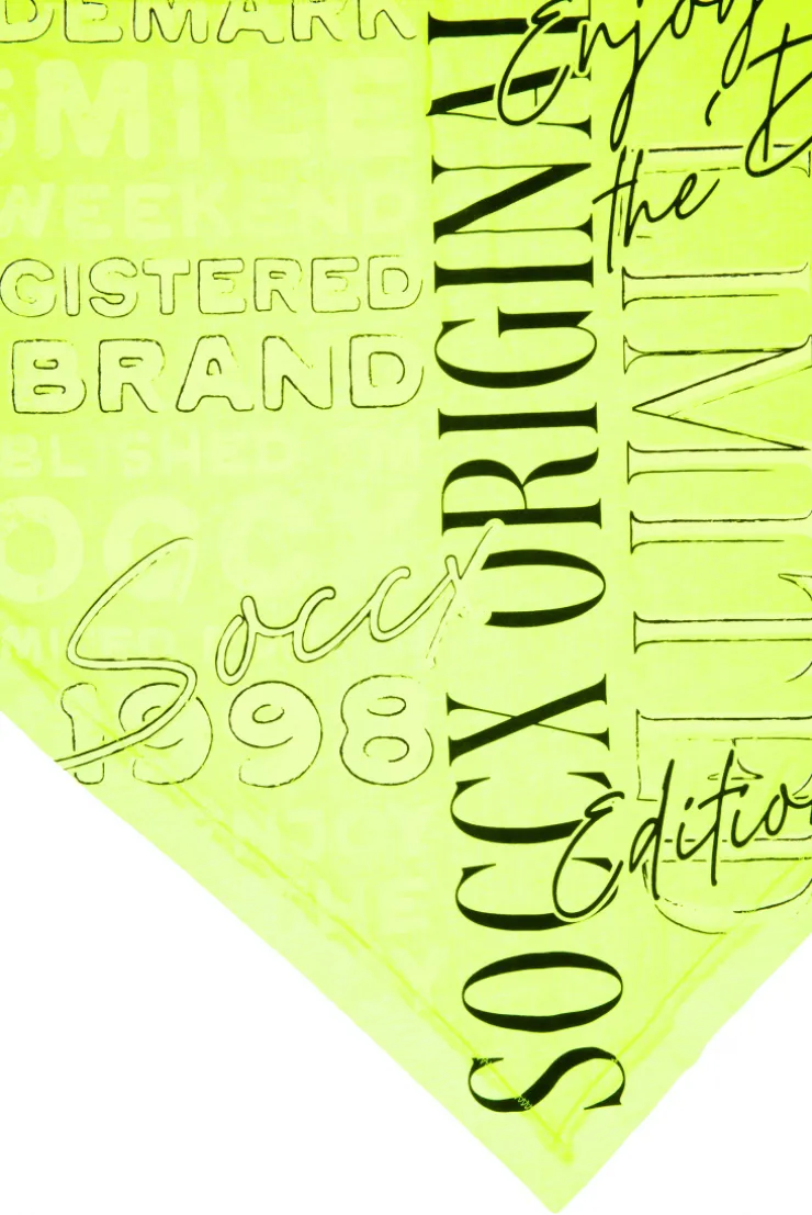 CAMP DAVID & SOCCX Dreieckstuch im Materialmix mit Artwork yellow lime yellowlime Cheap