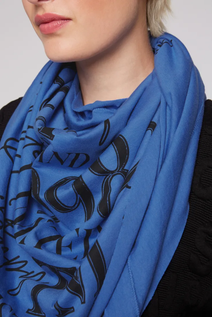 CAMP DAVID & SOCCX Dreieckstuch im Materialmix mit Artwork vividblue Sale
