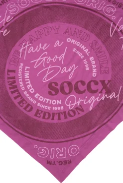 CAMP DAVID & SOCCX Dreieckstuch im Materialmix mit Artwork iced berry icedberry Outlet