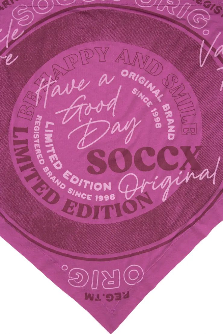 CAMP DAVID & SOCCX Dreieckstuch im Materialmix mit Artwork iced berry icedberry Outlet