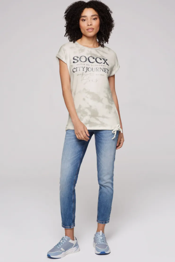 CAMP DAVID & SOCCX Flauschstrick-Shirt mit Glitter Logo ivory Fashion