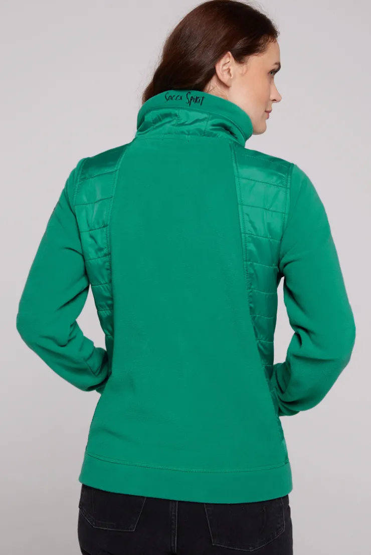 CAMP DAVID & SOCCX Fleecejacke mit tonigen Stepp-Details bottle green bottlegreen Best Sale