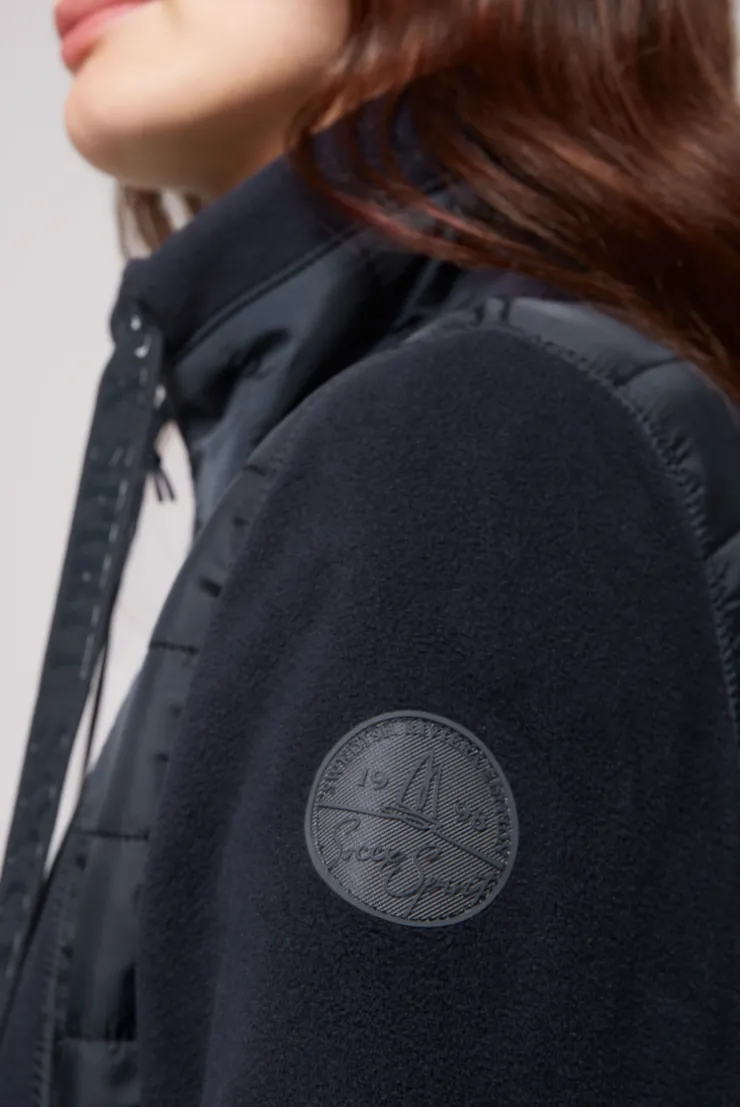 CAMP DAVID & SOCCX Fleecejacke mit tonigen Stepp-Details blue navy bluenavy Store
