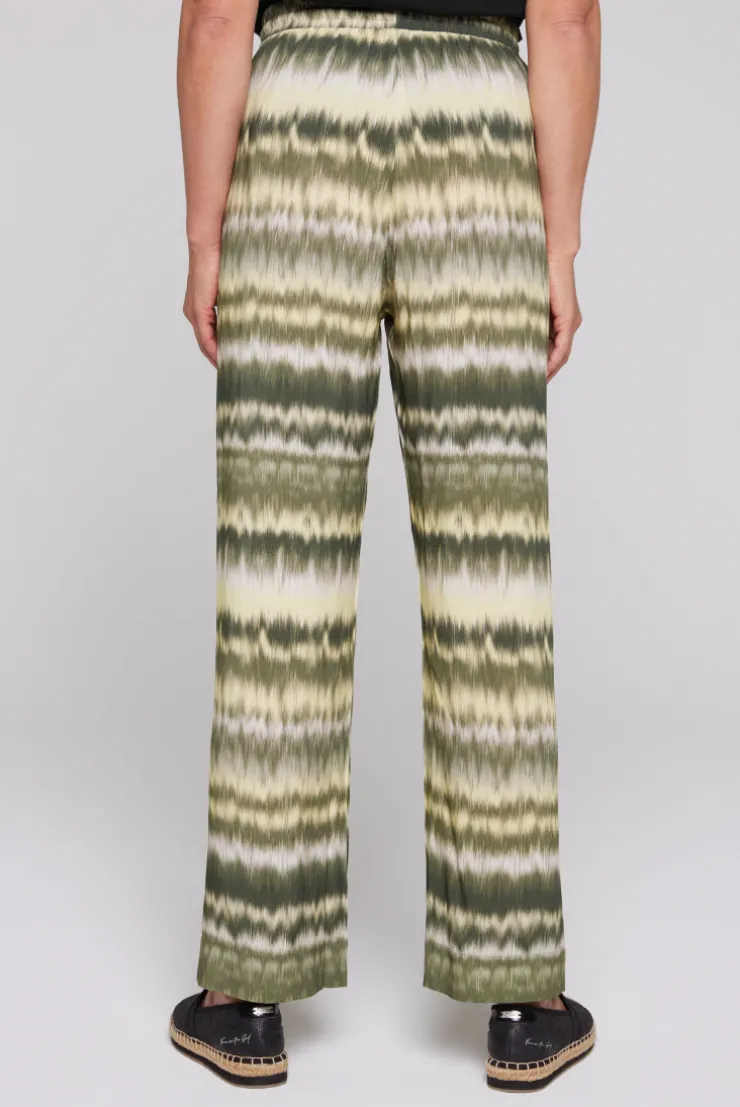 CAMP DAVID & SOCCX Gemusterte Palazzo-Hose mit Elastikbund desert olive | XXL desertolive Best