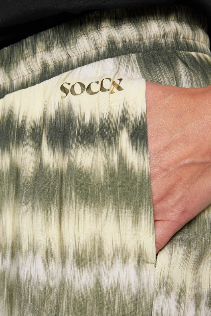 CAMP DAVID & SOCCX Gemusterte Palazzo-Hose mit Elastikbund desert olive | XXL desertolive Best