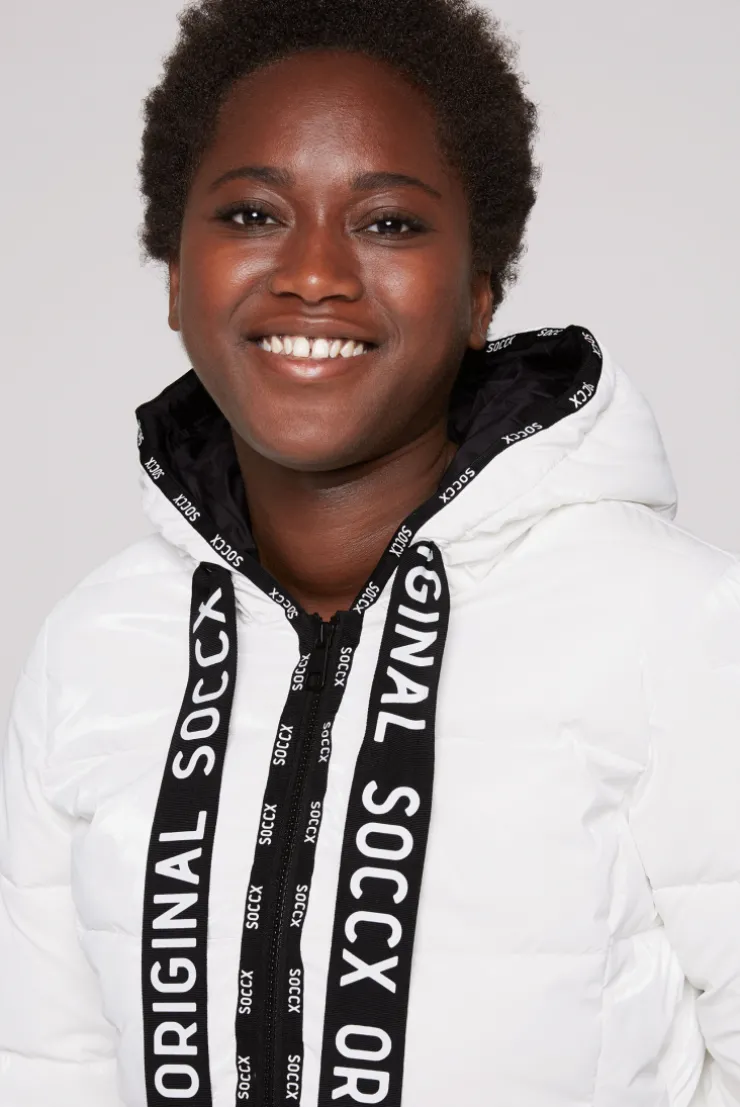CAMP DAVID & SOCCX Glänzende Steppjacke mit Samt-Optik white Outlet