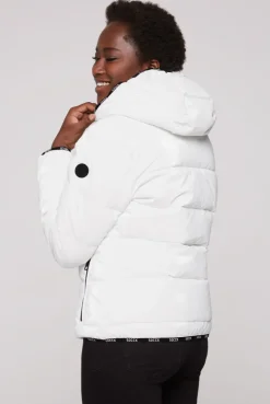 CAMP DAVID & SOCCX Glänzende Steppjacke mit Samt-Optik white Outlet