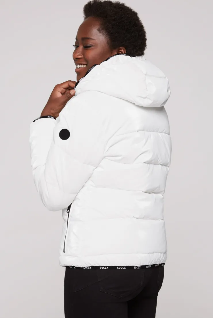 CAMP DAVID & SOCCX Glänzende Steppjacke mit Samt-Optik white Outlet