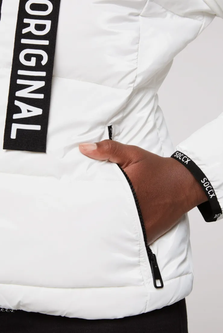 CAMP DAVID & SOCCX Glänzende Steppjacke mit Samt-Optik white Outlet