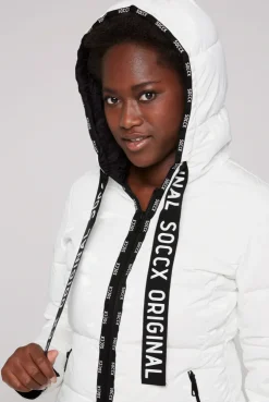 CAMP DAVID & SOCCX Glänzende Steppjacke mit Samt-Optik white Outlet