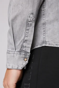 CAMP DAVID & SOCCX Hemd aus Denim Regular Fit light grey bleached lightgreybleached Cheap