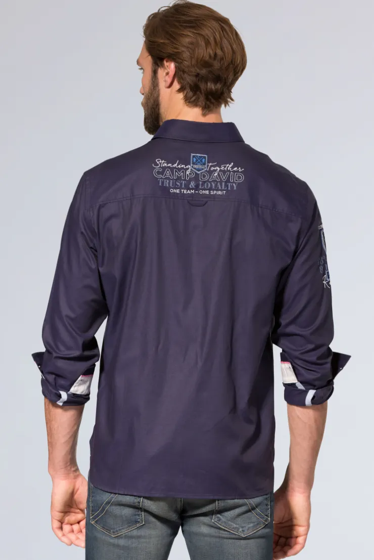 CAMP DAVID & SOCCX Hemd mit Dobby-Struktur und Artworks blue navy bluenavy Best