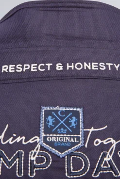CAMP DAVID & SOCCX Hemd mit Dobby-Struktur und Artworks blue navy bluenavy Clearance