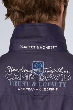 CAMP DAVID & SOCCX Hemd mit Dobby-Struktur und Artworks blue navy bluenavy Clearance