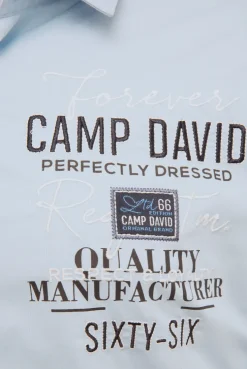 CAMP DAVID & SOCCX Hemd mit Webstruktur und Artworks, Regular Fit light blue lightblue Clearance