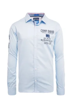 CAMP DAVID & SOCCX Hemd mit Webstruktur und Artworks, Regular Fit light blue lightblue Store