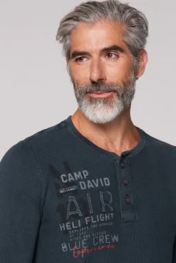 CAMP DAVID & SOCCX Henley-Pullover Stone Washed blue navy bluenavy Sale