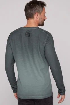 CAMP DAVID & SOCCX Henley-Shirt aus Waffelpikee deep forest deepforest Cheap