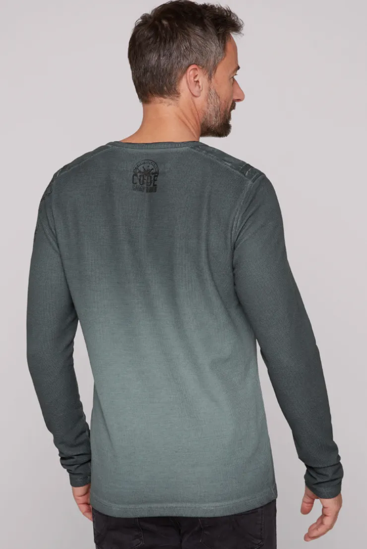 CAMP DAVID & SOCCX Henley-Shirt aus Waffelpikee deep forest deepforest Cheap