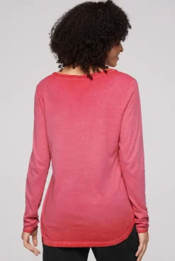 CAMP DAVID & SOCCX Henley-Shirt mit Wording Glitter Print pinky red pinkyred Fashion