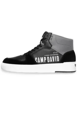 CAMP DAVID & SOCCX Hightop Sneaker im Materialmix mit Rubber Logos black Online
