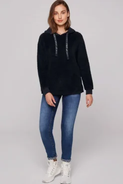 CAMP DAVID & SOCCX Hoodie aus Teddyplüsch mit Sweatkapuze blue navy bluenavy Sale