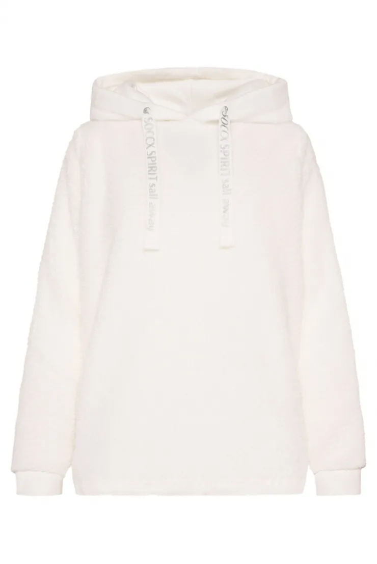 CAMP DAVID & SOCCX Hoodie aus Teddyplüsch mit Sweatkapuze ivory Best Sale