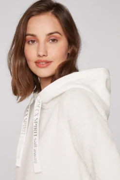 CAMP DAVID & SOCCX Hoodie aus Teddyplüsch mit Sweatkapuze ivory Best Sale