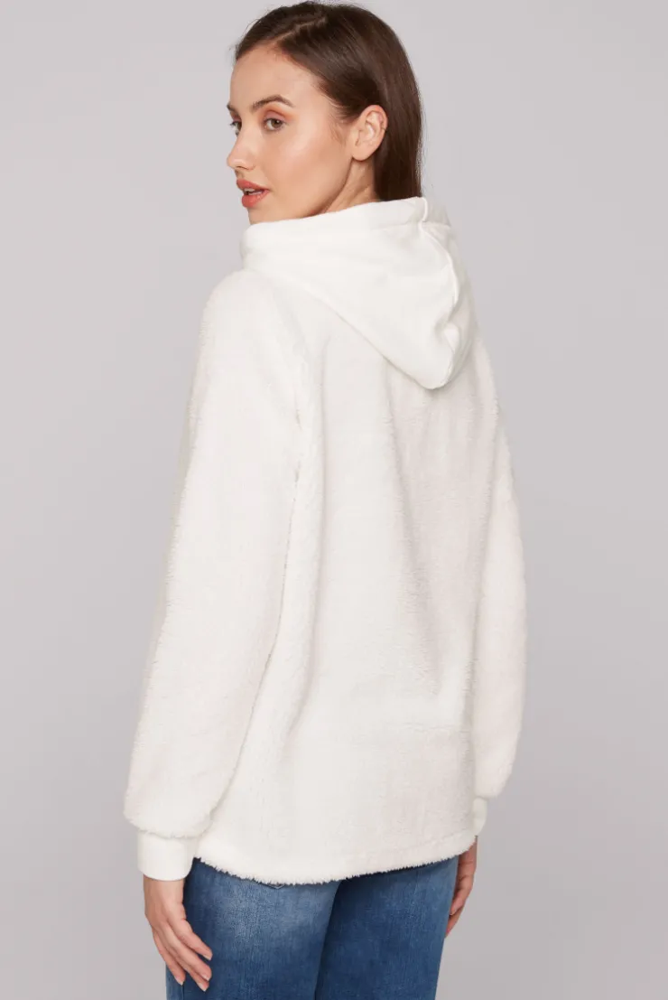 CAMP DAVID & SOCCX Hoodie aus Teddyplüsch mit Sweatkapuze ivory Best Sale