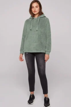 CAMP DAVID & SOCCX Hoodie aus Teddyplüsch mit Sweatkapuze muted aqua mutedaqua Best Sale