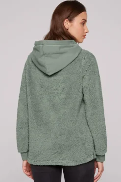 CAMP DAVID & SOCCX Hoodie aus Teddyplüsch mit Sweatkapuze muted aqua mutedaqua Best Sale