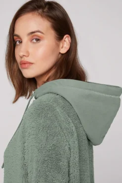 CAMP DAVID & SOCCX Hoodie aus Teddyplüsch mit Sweatkapuze muted aqua mutedaqua Best Sale