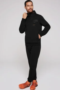 CAMP DAVID & SOCCX Hoodie im Materialmix mit Artwork und Rückentasche black Fashion